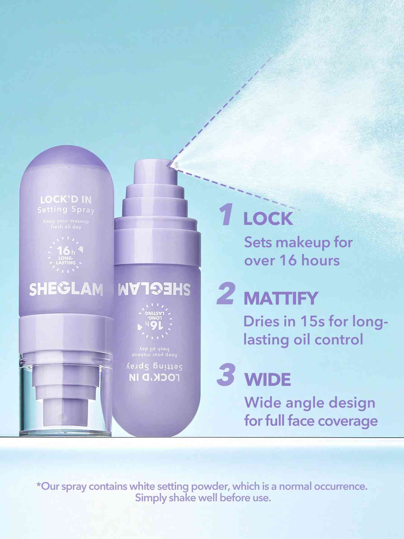 اسپری فیکس بنفش شیگلم مدل Lock’d In Setting Spray - تصویر 2